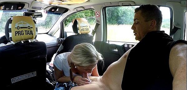  Czech Blonde Rides Taxi Driver in the Backseat